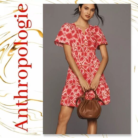 Anthropologie The Somerset Mini Dress in Med Pink NWT - Picture 1 of 10